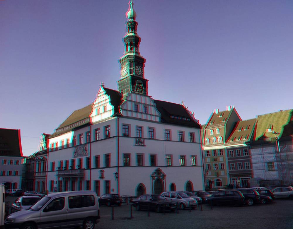 Pirna Rathaus Ost- Süd Ansicht 3D