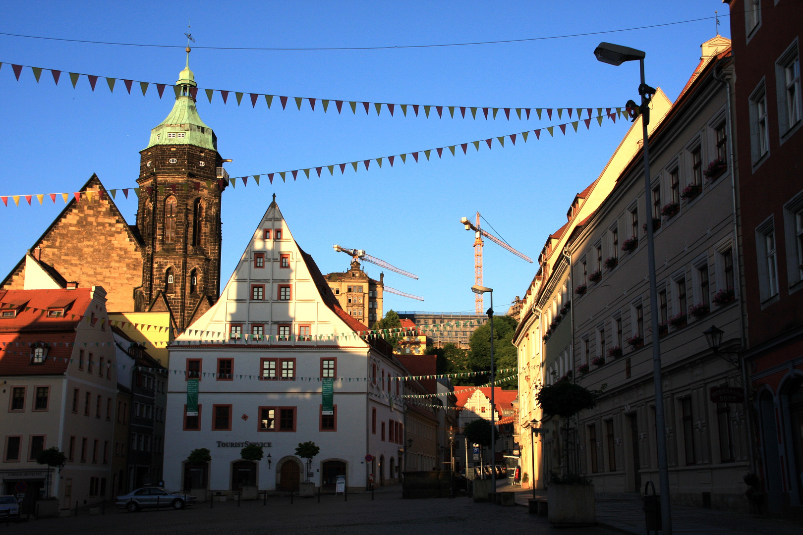 Pirnaer Markt im Abendlicht