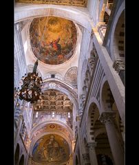 Pisa - Domdecke , - der Leuchter, Geburtsstunde der Pendeluhr