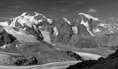 Piz Bernina, 4059 und Piz Morterasch, 3751 m