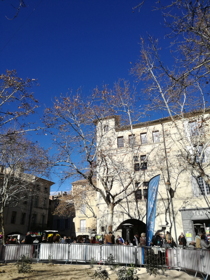 Place aux herbes, Uzès le 21/01/2018