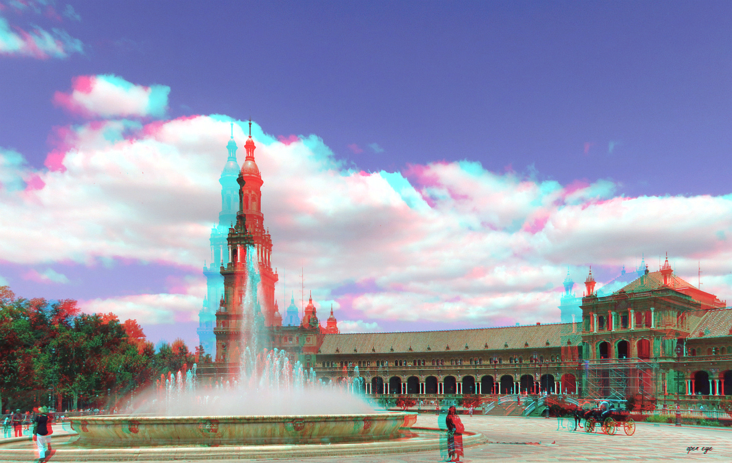 Place Espania Spanien - Anaglyphen 