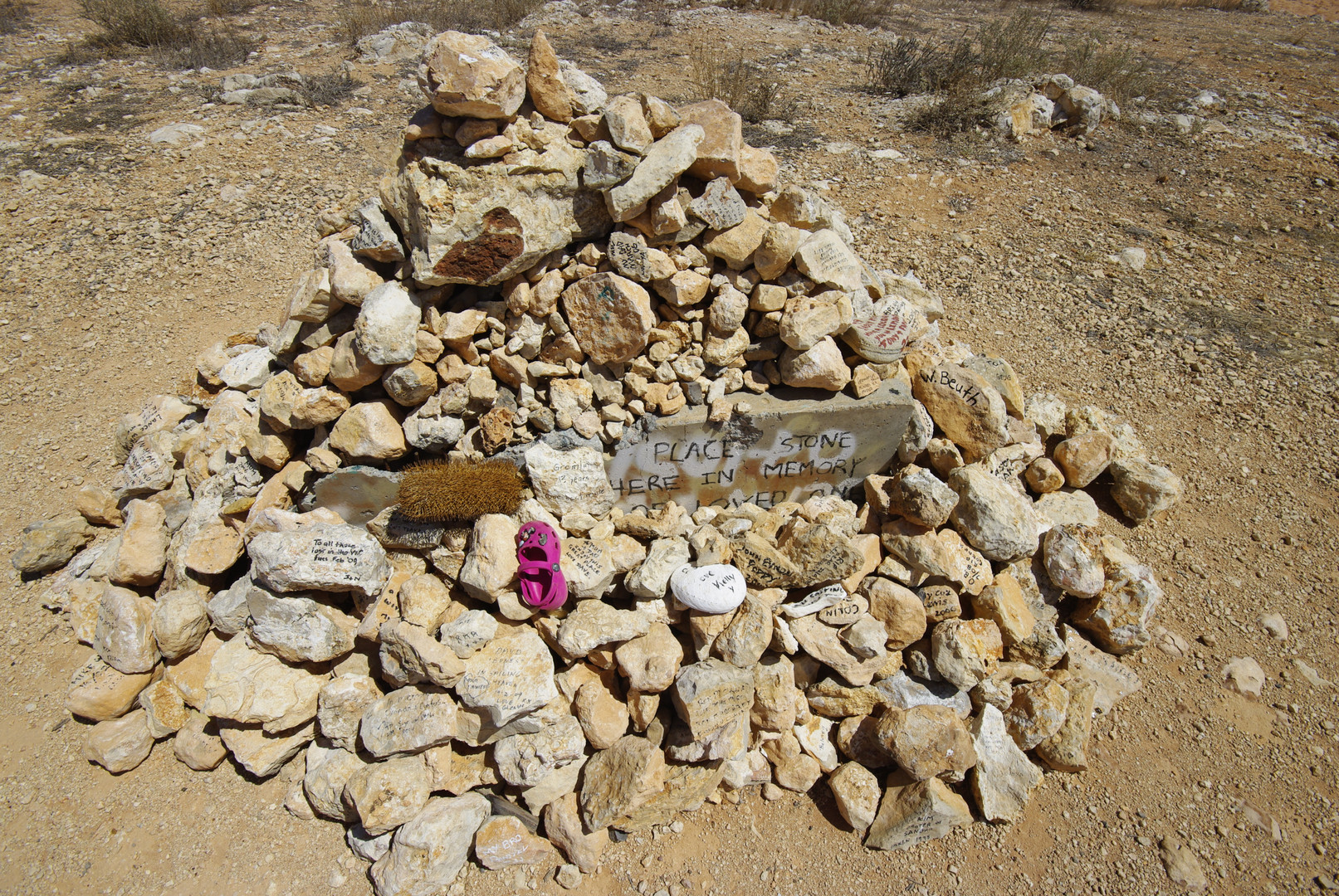 "Place Stone Here In Memory Loved One"