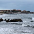 Plage agitée