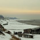 plage de berck sous la neige.