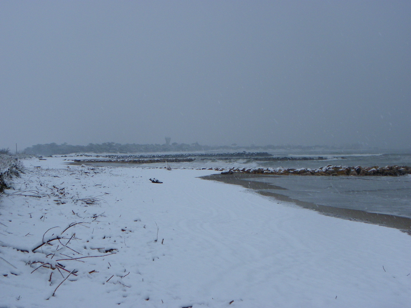 Plage de Vias sous la neige