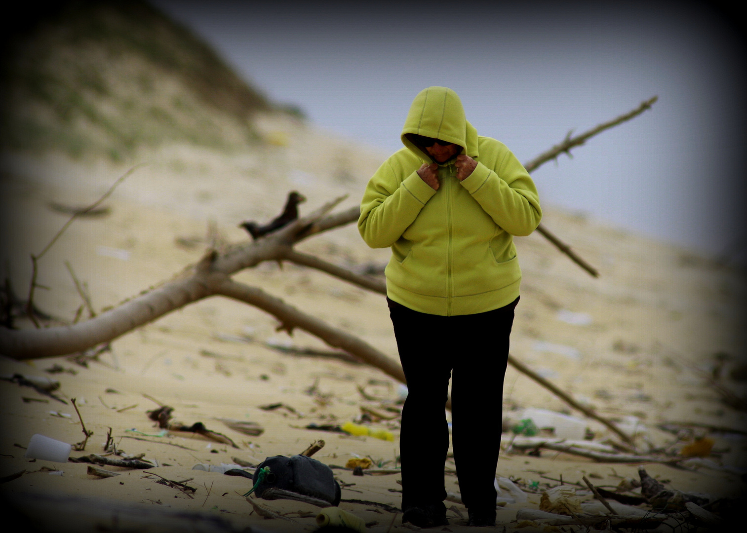 plage et detritus