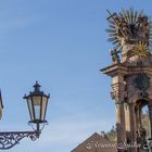 Plague column in Banská Štiavnica and lamp (SK)