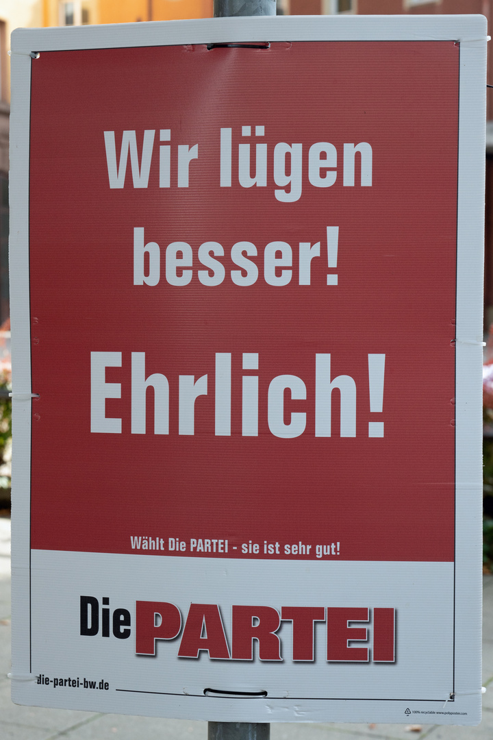 Plakat / Das ehrlichste Wahlplakat 