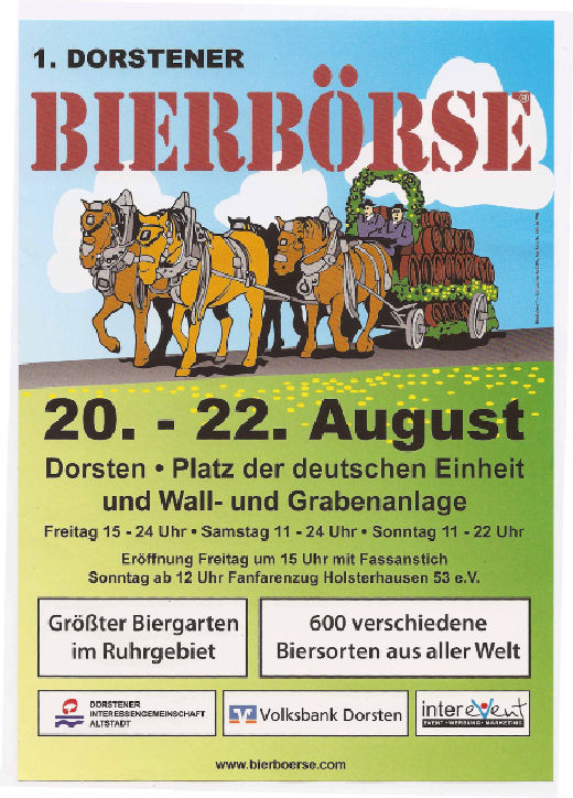 Plakat der 1. Dorstener BIERBÖRSE