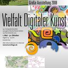 Plakat zur Ausstellung "Vielfalt Digitaler Kunst 2008"