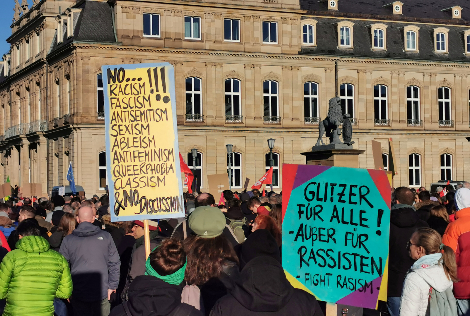 PLAKATE gegen RECHTS Stgt 27jan24 p30-556-col AKTUELL +3Fotos