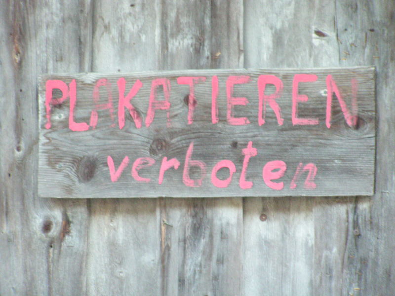 Plakatieren verboten