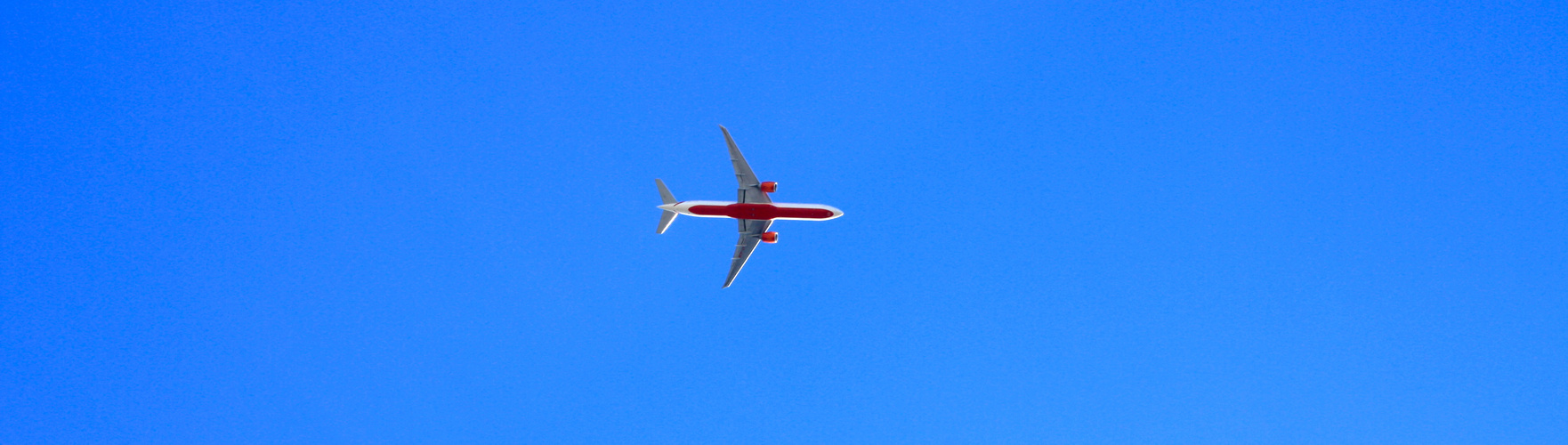 plane in a blue sky