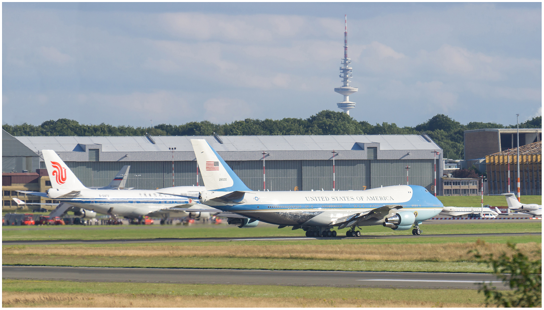 "Planespotting": Amerikanische Präsidentenmaschine HH-Fuhlsbüttel (G20 2017)