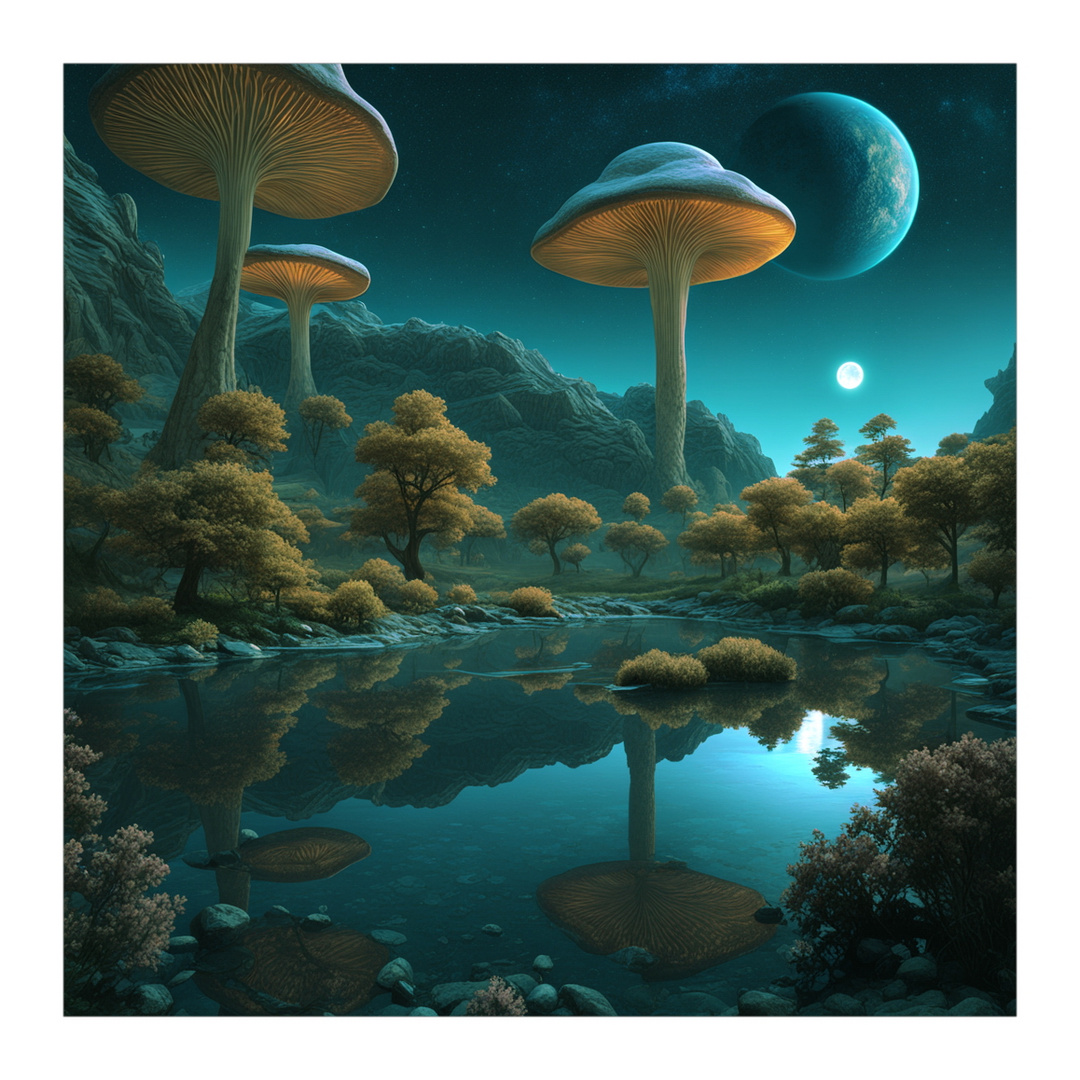 Planet der Riesenpilze Foto &amp; Bild | ki - fantastisches, bäume, digiart ...