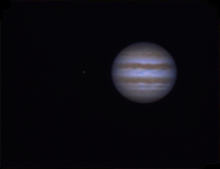 Planet Jupiter und Mond Io am 11/12 2015