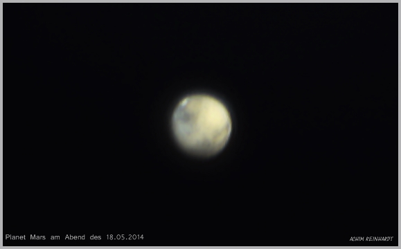 Planet Mars am Abend des 18 Mai 2014