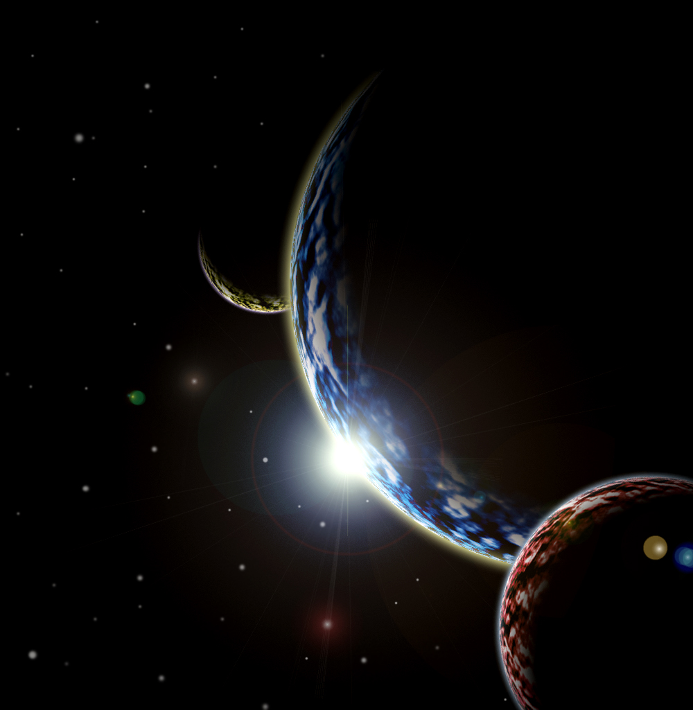 Planet mit zwei Monden