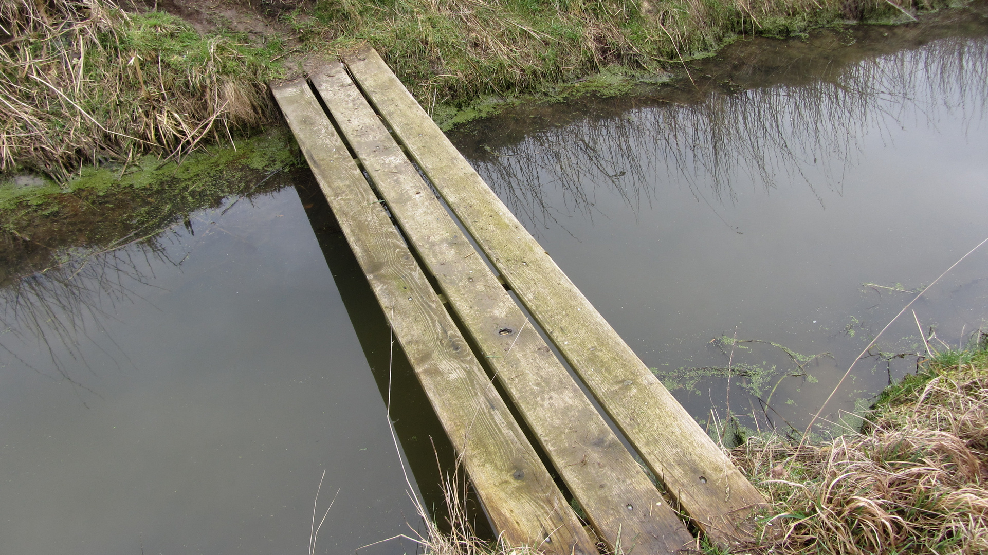 Planken des spiegelnden Überganges