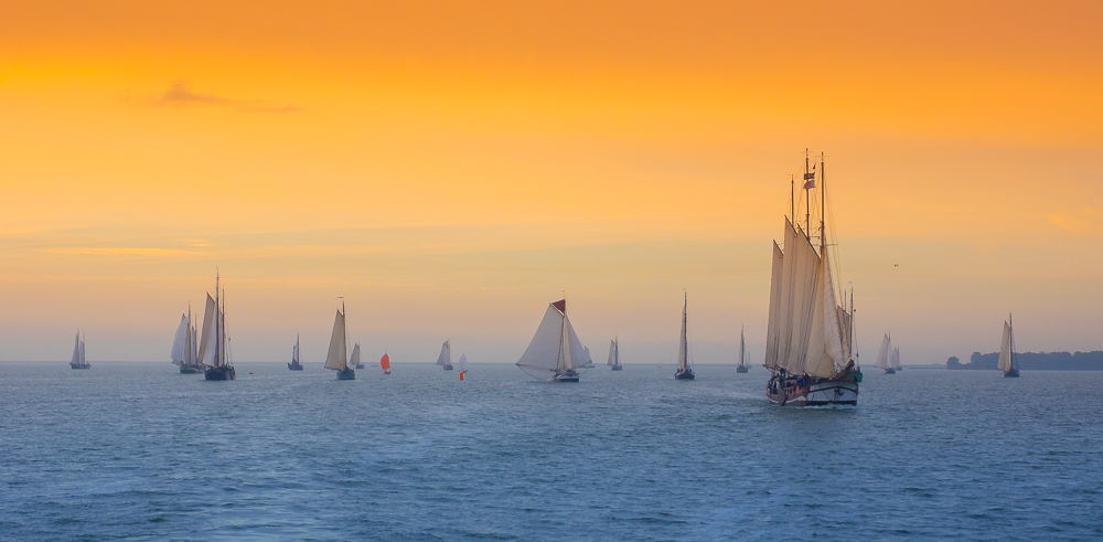 Plattboote auf dem IJsselmeer