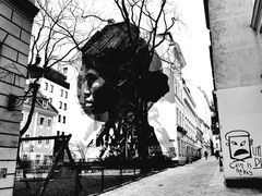 Platz streetart face Wien p30-18-col +streetfoto