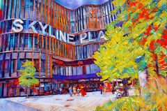 Platz vor dem Frankfurter Skyline Plaza jetzt im Inspire-Stil in Mal-Art 