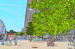 Platz vor dem Skyline Plaza in Frankfurt/M.