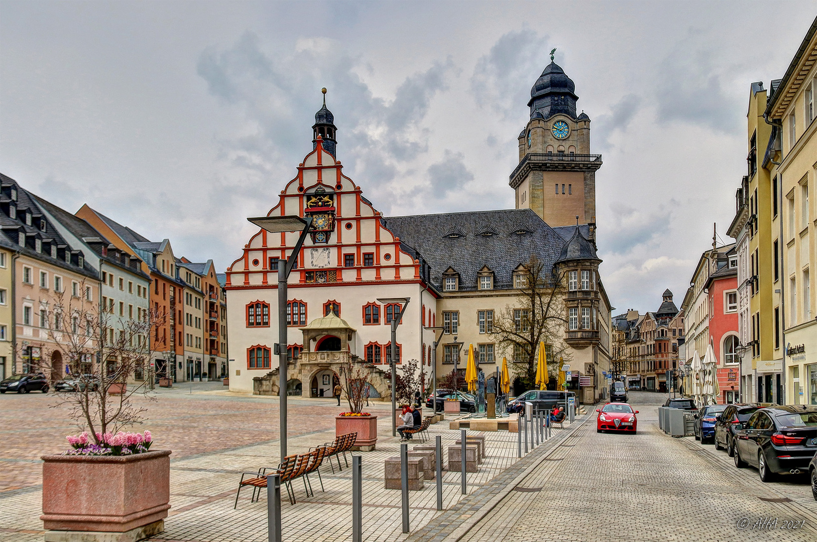 Plauen - Altmarkt mit Rathaus