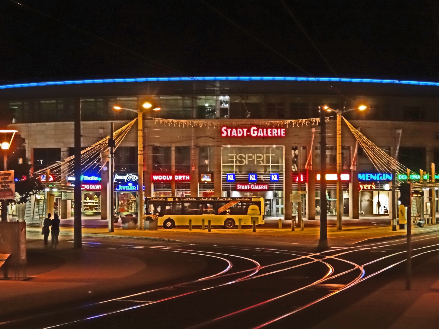 Plauen bei Nacht - Tunnel