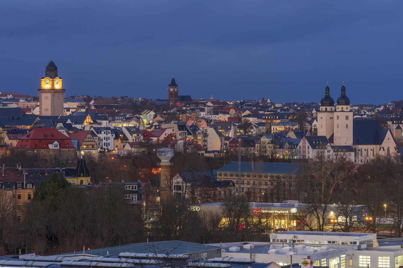 Plauener Ansichten zur Blauen Stunde