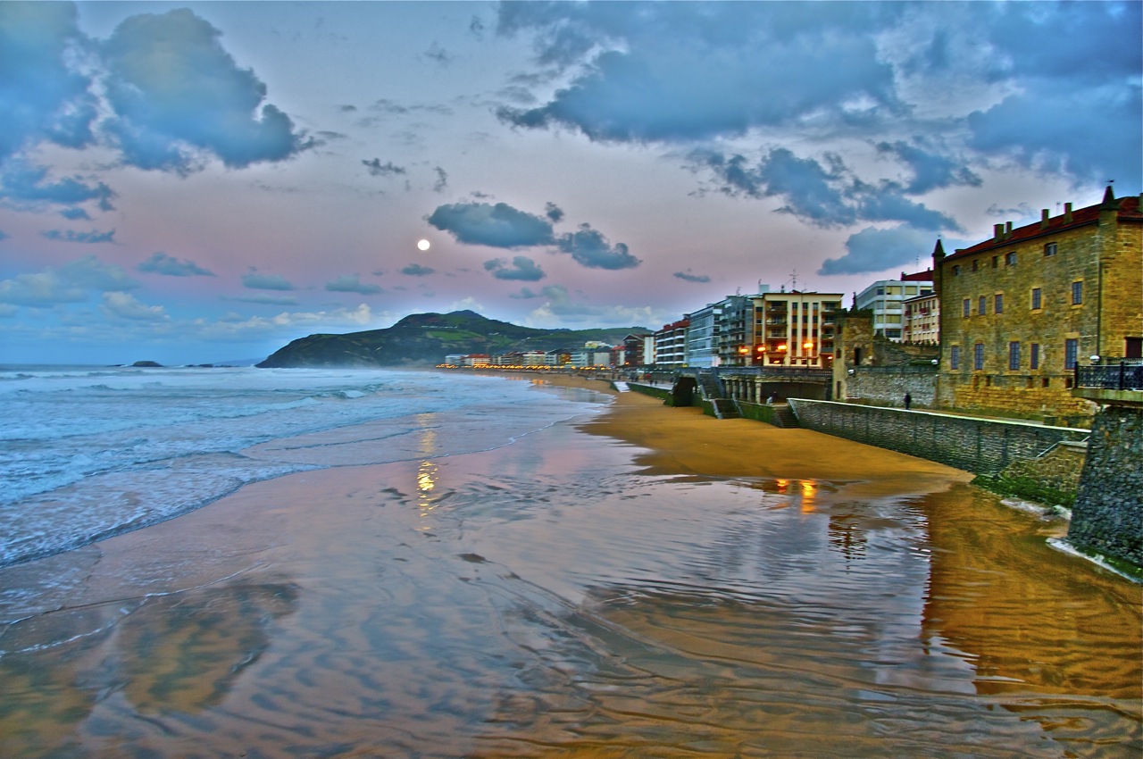 Playa de Zarautz Imagen & Foto tarjetas postales, especial Fotos de