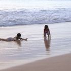 Playing at the beach