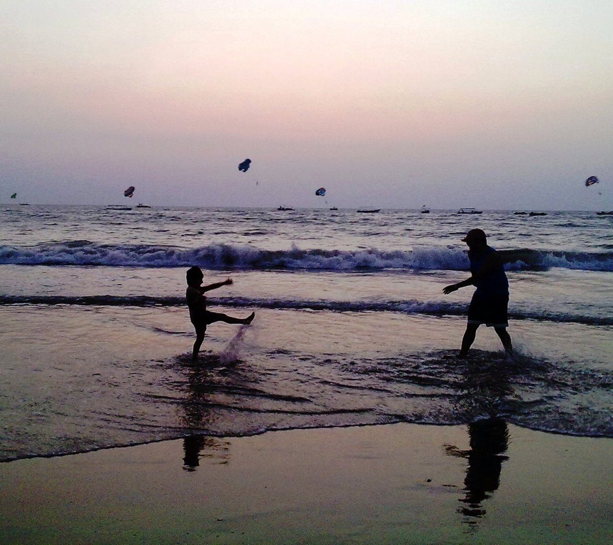 Playing at the beach