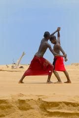 Playing at the beach