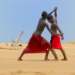 Playing at the beach