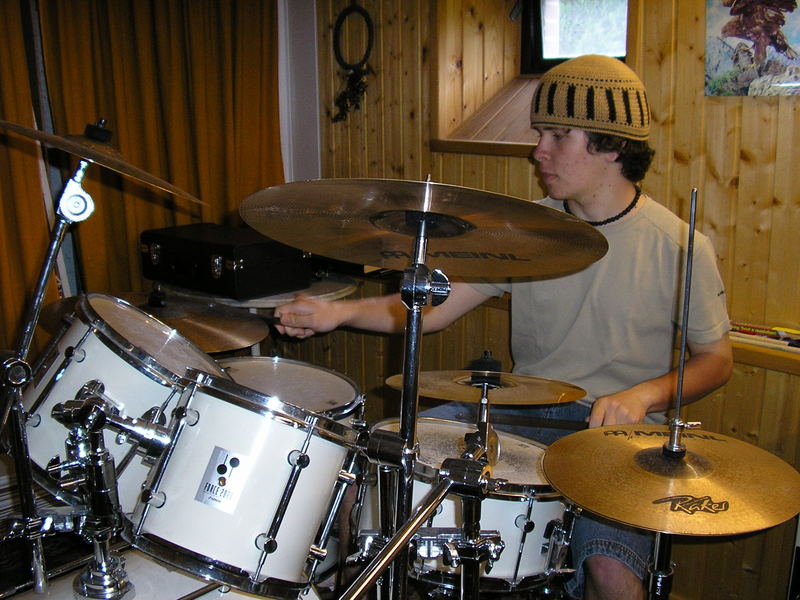 playing drums