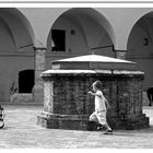 Playing in the cloister