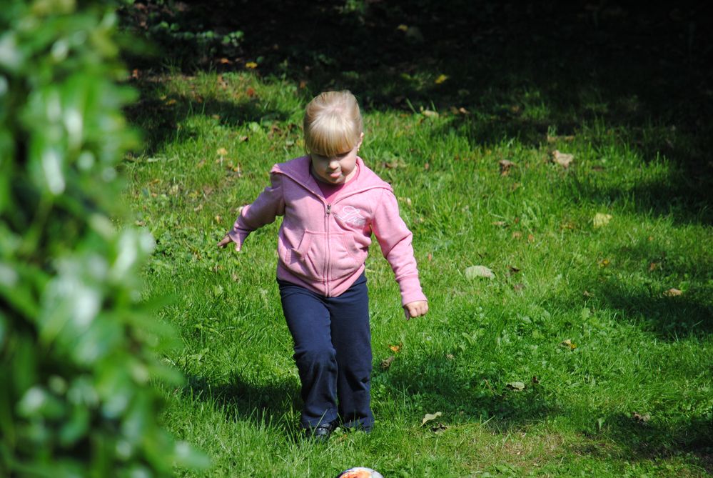 Playing in the garden