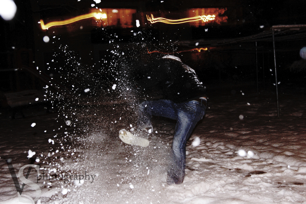 playing in the snow