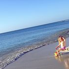 playing on a caribbean beach