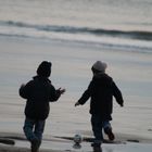 playing on the beach