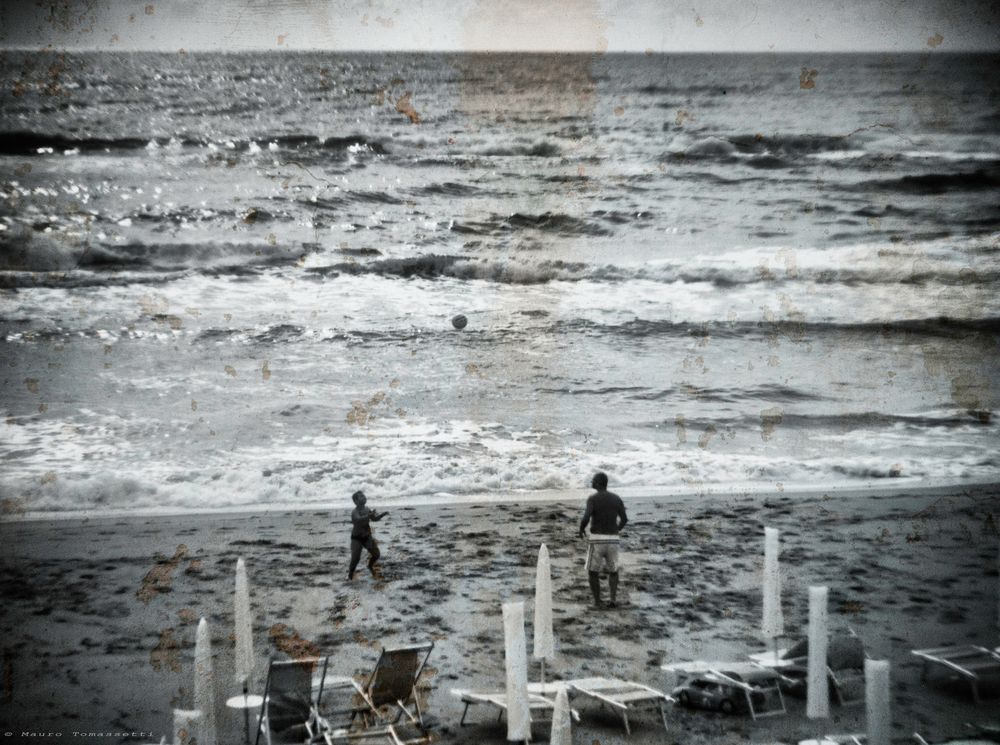 Playing on the beach