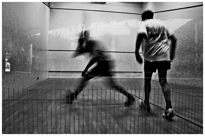 playing squash