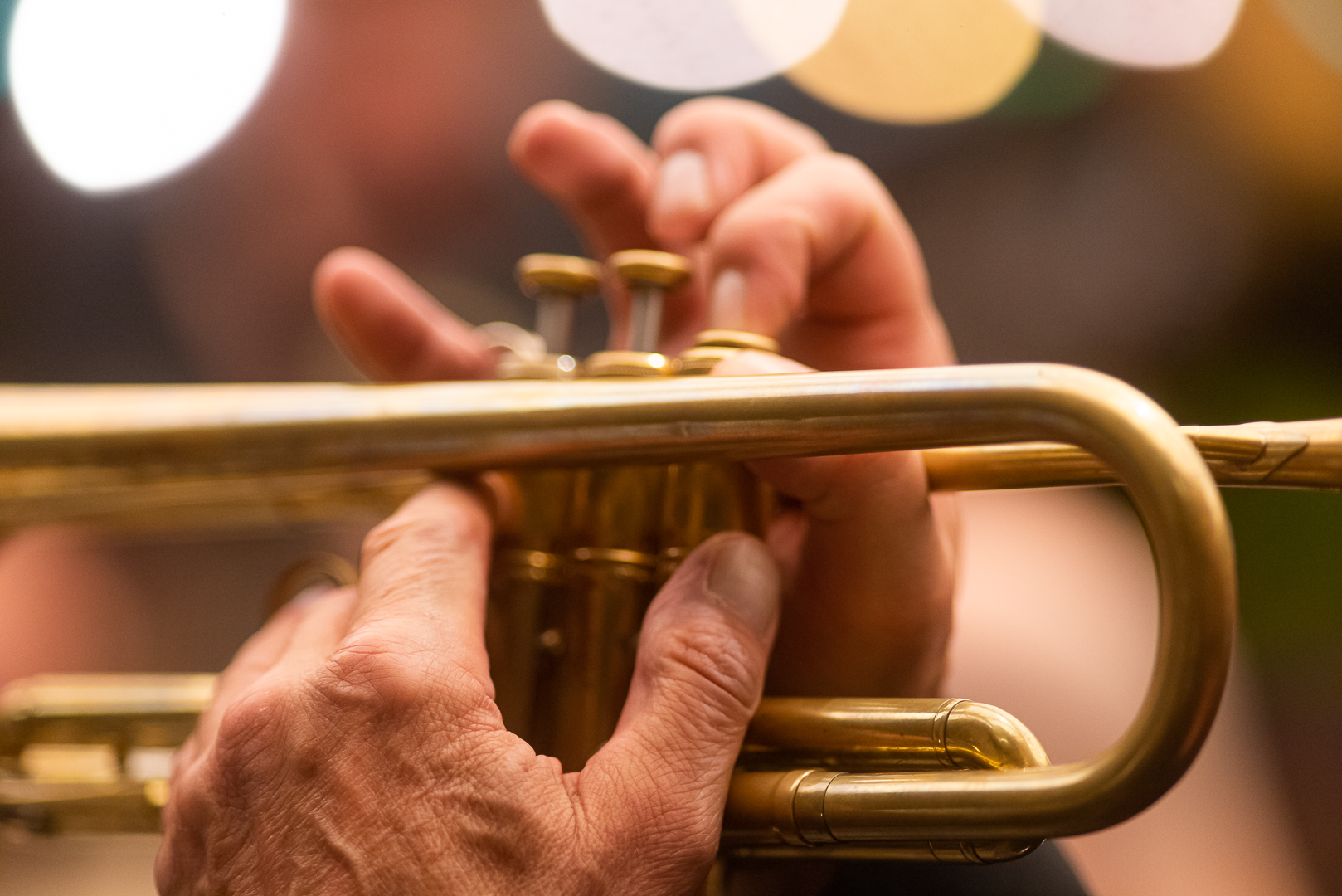 playing the trumpet