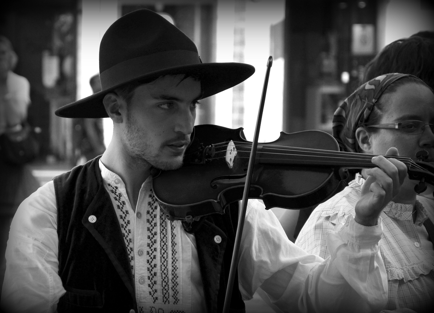 Playing the violin