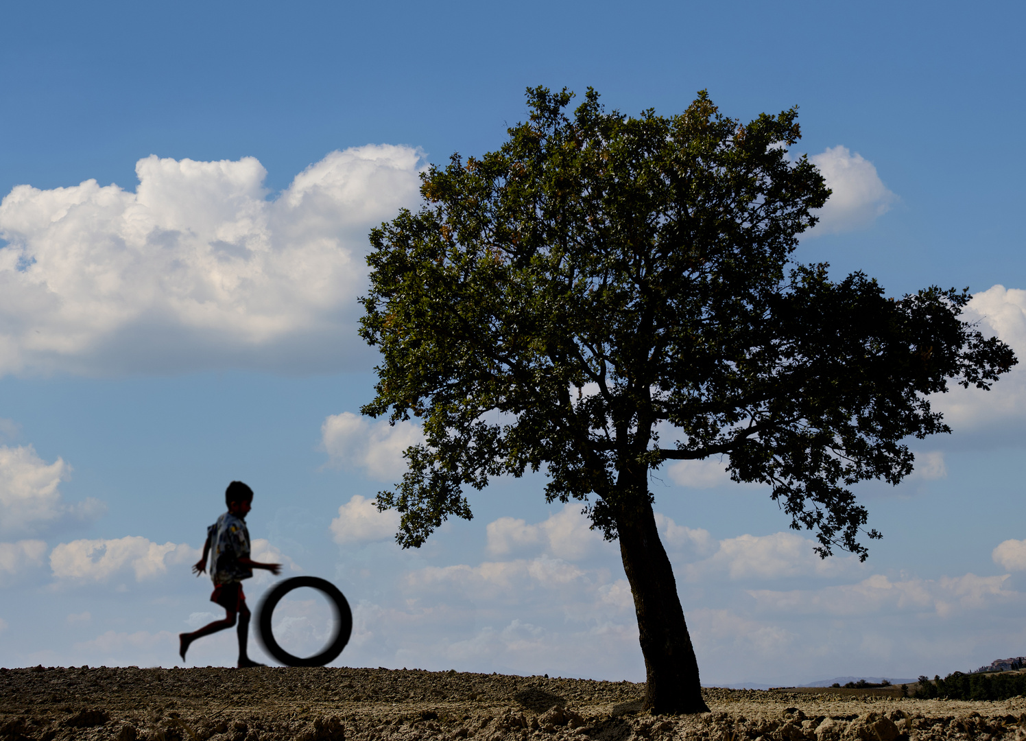 Playing with a tyre