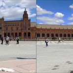 Plaza de España Sevilla Spanien - 3D Kreuzblick