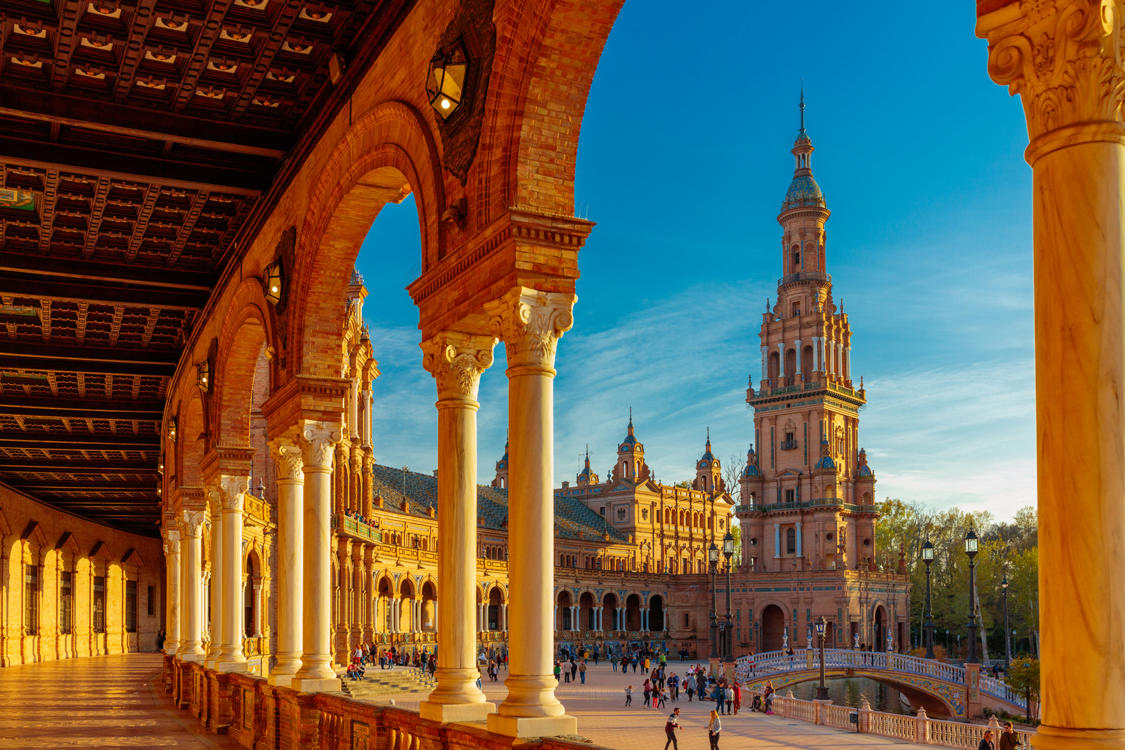 plaza españa sunset, Sevilla