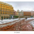 Plaza Mayor de Burgos tras la nevada